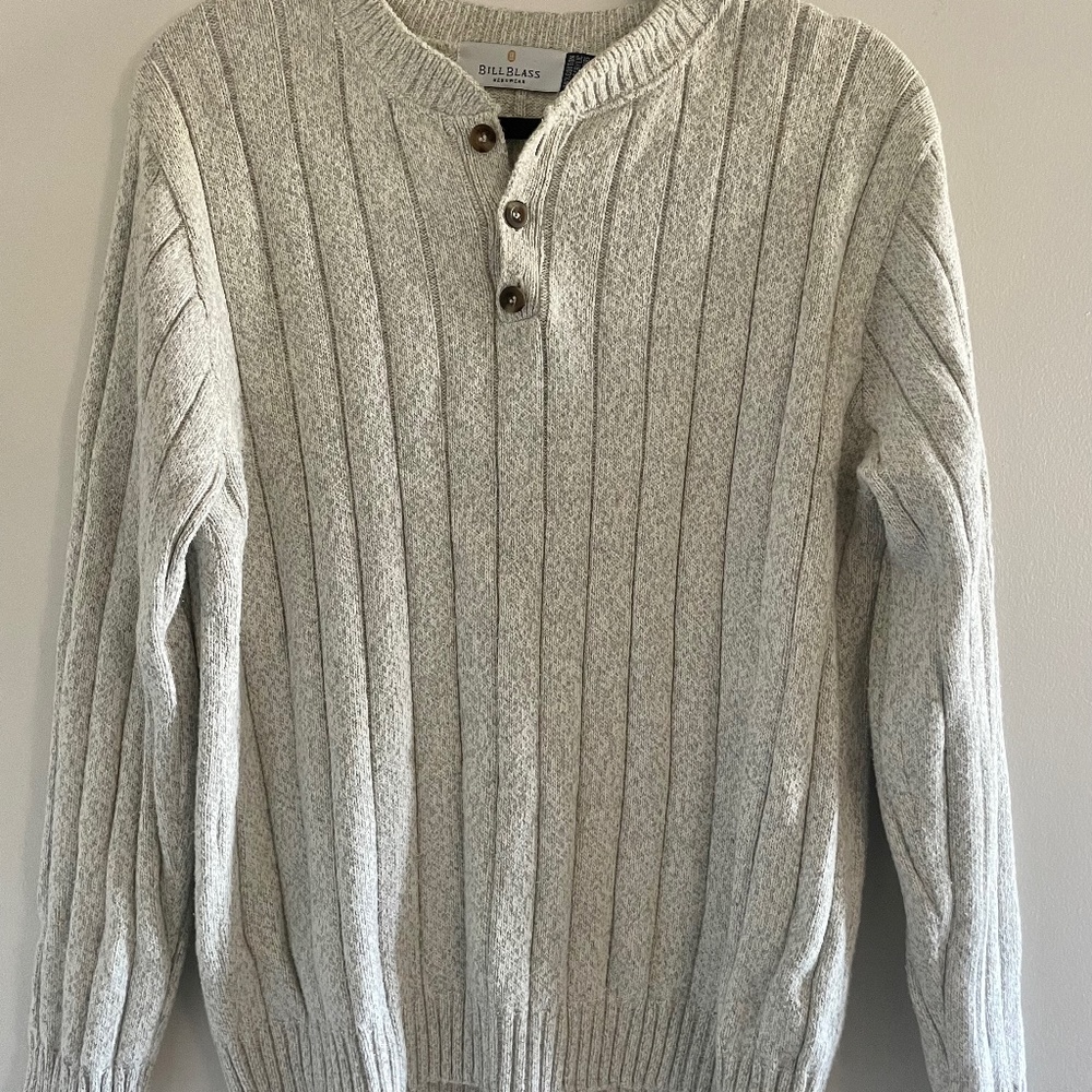 Vintage Bill Blass Mens Pullover Chunky Knit Sweater